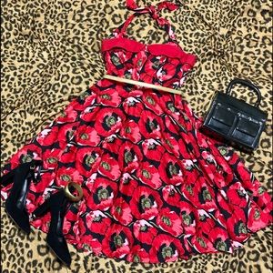 Bettie Page Poppy swing dress